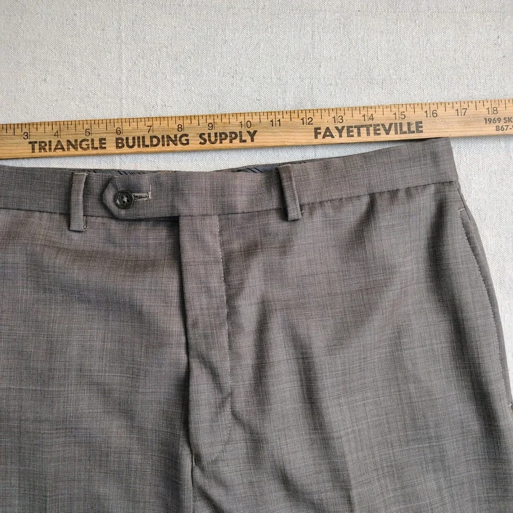 Calvin Klein Mens 42R Suit Brown Sharkskin Two Button Formal Business Wear